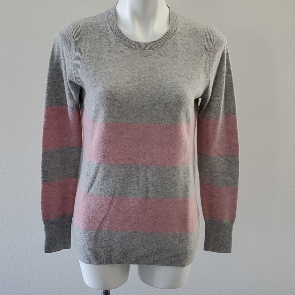 BR - Grey and Pink Stripe Sweater - Sz Medium